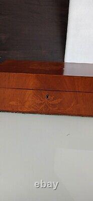 Victorian Mahogany Keepsake Box Inlaid With Images Of Musical Instruments