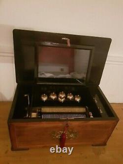 Victorian music box c. 1850 play on 6 bells 10 air