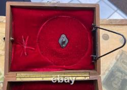 Vintage 1920's Thorens Music Box with5 Discs Swiss Made Musical Movement Wood Case