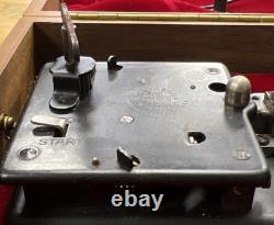 Vintage 1920's Thorens Music Box with5 Discs Swiss Made Musical Movement Wood Case