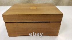 Vintage 1950s Swiss Thorens Music Box Inlaid Wood Design 3 Songs No. AL336