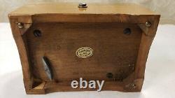Vintage 1950s Swiss Thorens Music Box Inlaid Wood Design 3 Songs No. AL336
