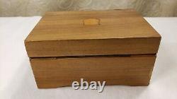 Vintage 1950s Swiss Thorens Music Box Inlaid Wood Design 3 Songs No. AL336