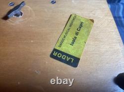 Vintage 1960s Italian Cigarette Box Cantelevered Inlayed Wood Musical & Footed