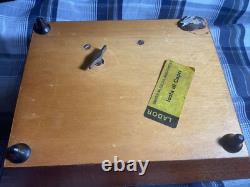 Vintage 1960s Italian Cigarette Box Cantelevered Inlayed Wood Musical & Footed