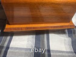 Vintage 1960s Italian Cigarette Box Cantelevered Inlayed Wood Musical & Footed