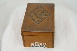 Vintage 2 Tunes Music Box, Wood, Intact Glass Viewing, Flower Carving Thorens