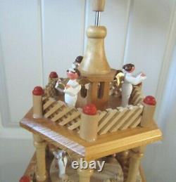 Vintage 4-Tier Rotating Christmas Nativity Pyramid Centerpiece withMusic Box 23
