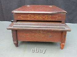 Vintage American Orgainette musical box hand cranked with bellows to restore