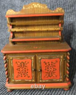 Vintage Anri Music Box Italy Reuse Swiss Wood Hutch Cupboard Cabinet Cabaret