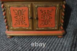 Vintage Anri Music Box Italy Reuse Swiss Wood Hutch Cupboard Cabinet Cabaret