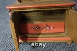 Vintage Anri Music Box Italy Reuse Swiss Wood Hutch Cupboard Cabinet Cabaret
