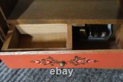 Vintage Anri Music Box Italy Reuse Swiss Wood Hutch Cupboard Cabinet Cabaret