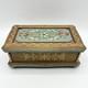 Vintage Anri Reuge Painted Wood Music Box Works Wooden The Blue Floral Swiss