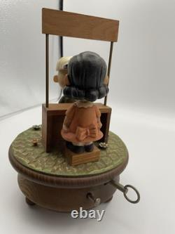 Vintage Anri Thorens Charlie Brown & Lucy 1968 Wooden Music Box Works