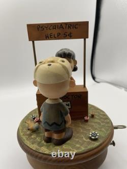 Vintage Anri Thorens Charlie Brown & Lucy 1968 Wooden Music Box Works