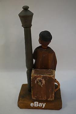 Vintage Anri Wood Carving Bar Set Music Box Bottle Opener Corkscrew Carved Wood