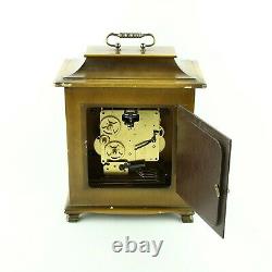 Vintage Antique RHS Germany Wooden Desk Mantle Shelf Clock Musical Box working