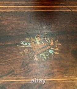 Vintage Antique Wooden inlaid Swiss Musical Box Funiculi Funicula