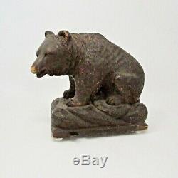 Vintage Black Forest Bear Music Box Bern Austria WOOD Carved Heller