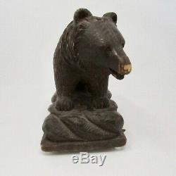 Vintage Black Forest Bear Music Box Bern Austria WOOD Carved Heller