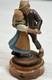 Vintage Black Forest Style German Wood Carved Music Box Dancing Couple Folk Art