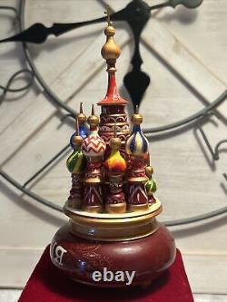 Vintage Cathedral Winter Russian Wind-Up Wood Music Box