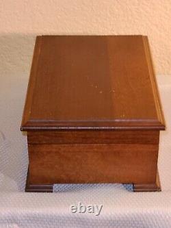 Vintage Cherry Wood THORENS MUSIC BOX 9.5 x 6 Beautiful Plays Perfectly 3 SONGS