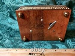 Vintage Chevron Pegasus Inlaid Wood 2 Classical Music Tunes Trinket Music Box
