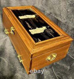 Vintage Chinese Handcrafted Wood Jewelry Storage Music Chest Box C-1960s 12D