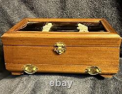 Vintage Chinese Handcrafted Wood Jewelry Storage Music Chest Box C-1960s 12D