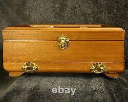 Vintage Chinese Handcrafted Wood Jewelry Storage Music Chest Box C-1960s 12D