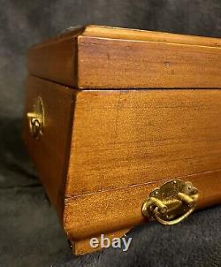 Vintage Chinese Handcrafted Wood Jewelry Storage Music Chest Box C-1960s 12D