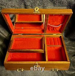 Vintage Chinese Handcrafted Wood Jewelry Storage Music Chest Box C-1960s 12D