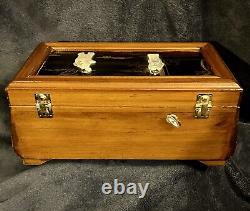 Vintage Chinese Handcrafted Wood Jewelry Storage Music Chest Box C-1960s 12D