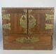 Vintage Chinese Wood And Brass Dressing Case Jewelry Music Box No Key Japan 10
