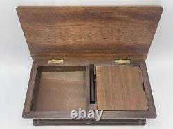 Vintage Coffin Mechanical Musical Cigarette Wood Box Plays Death March