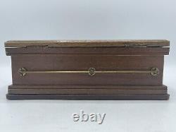 Vintage Coffin Mechanical Musical Cigarette Wood Box Plays Death March