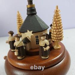 Vintage Erzgebirge Romance Spinning Wooden Music Box Germany Village WORKS READ