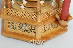 Vintage Four Tier Musical Nativity Pyramid Carousel Windmill 23.2