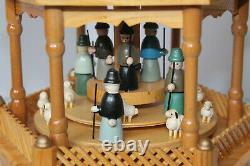 Vintage Four Tier Musical Nativity Pyramid Carousel Windmill 23.2