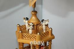 Vintage Four Tier Musical Nativity Pyramid Carousel Windmill 23.2