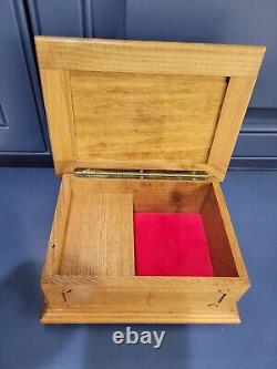 Vintage German Carved Wood Music Box with Reuge Mechanism Dr Zhivago