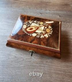 Vintage Gueissaz-Jaccard Swiss Inlaid Wood Music Box, Swiss Musical Movement