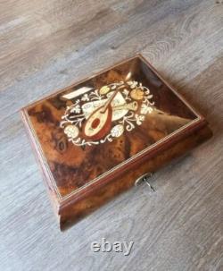 Vintage Gueissaz-Jaccard Swiss Inlaid Wood Music Box, Swiss Musical Movement