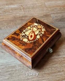 Vintage Gueissaz-Jaccard Swiss Inlaid Wood Music Box, Swiss Musical Movement