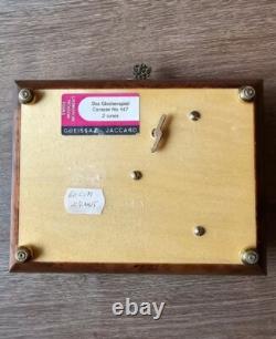 Vintage Gueissaz-Jaccard Swiss Inlaid Wood Music Box, Swiss Musical Movement