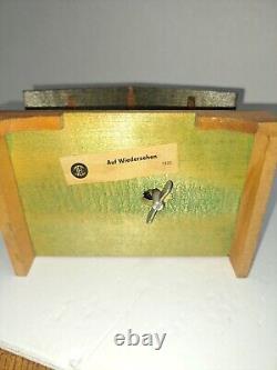 Vintage Handpainted Wood Reuge Swiss Chalet Music Box