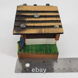 Vintage Handpainted Wood Reuge Swiss Chalet Music Box Tested Working