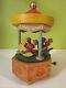 Vintage Holzkunst C. Ulbricht Musical Carousel Spinning Wood Music Box, 6 3/4